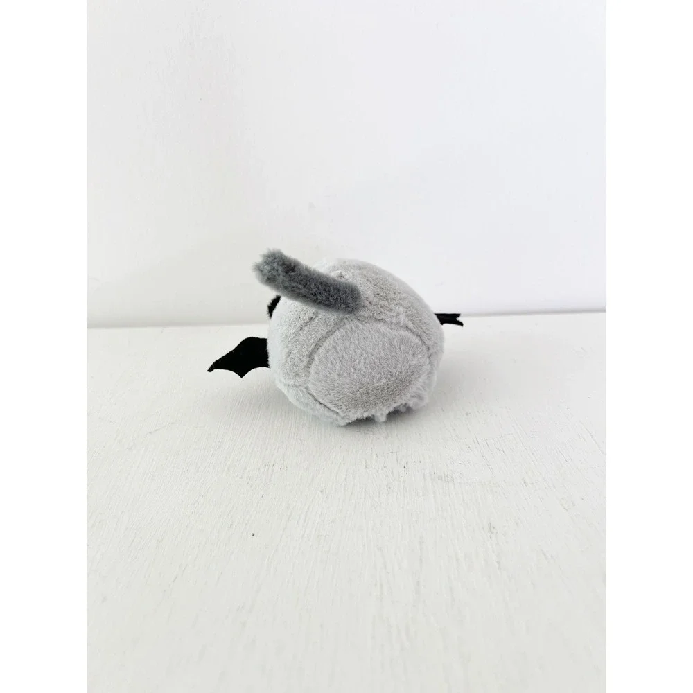 Bat Cat Plush Keychain Grey Spooky Halloween Winged Kitten Bow Tie‎